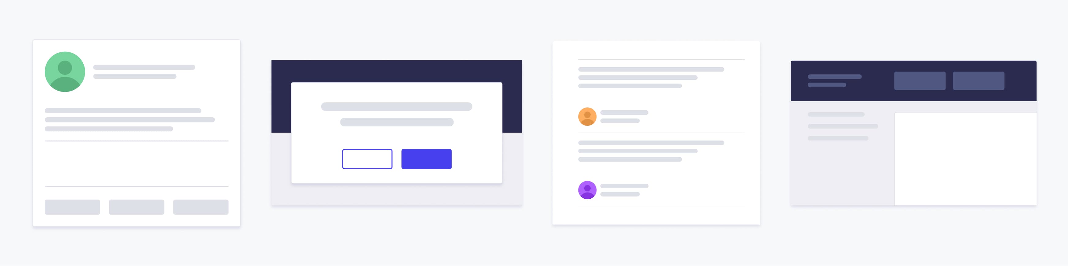 Simplified UI design elements showing a sample of what Thrive’s design system looks like