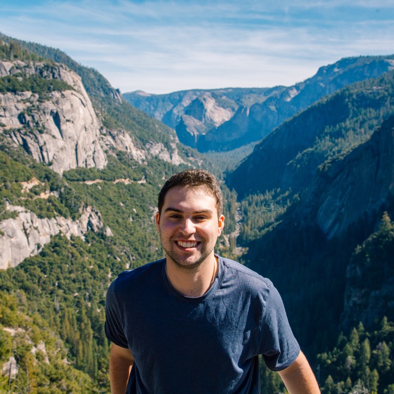 Photo of Eli Nathan in Yosemite National Park.